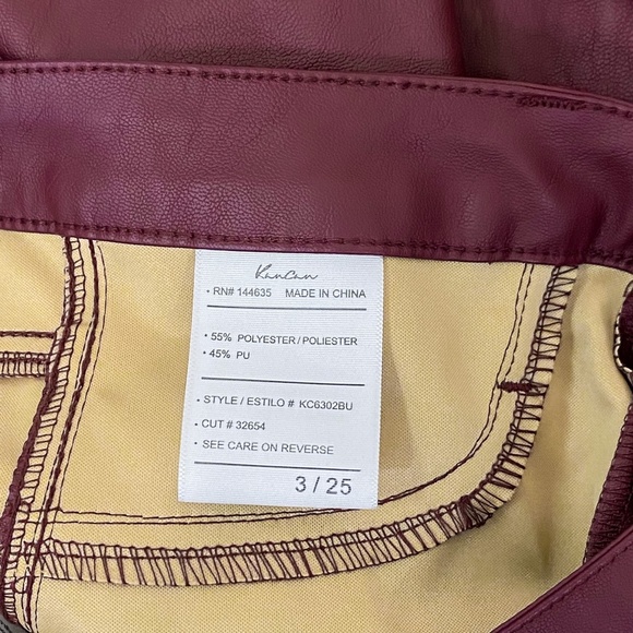 KanCan Vegan Leather High Rise Skinny Pants Zip Ankle Jeans - Picture 9 of 9